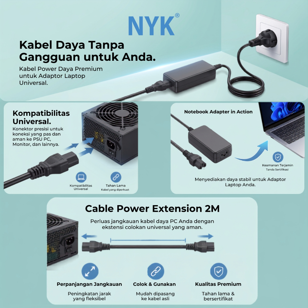 NYK Kabel Power Universal Original 1.5 Meter COD (2)