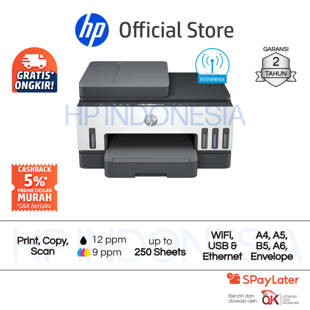 Printer HP Smart Ink Tank 750 All in One ( Print Scan Copy ) Duplex Wifi USB Color Colour Warna Garansi 2 Tahun Promo Murah Gratis Ongkir Official (2)