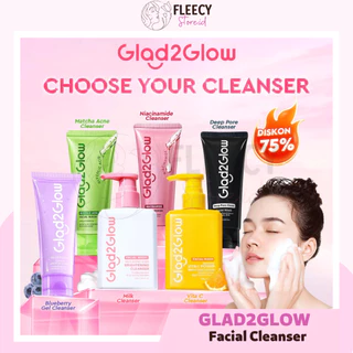 GLAD2GLOW Facial Cleanser Milk Amino | Matcha Acne | Perfect Vita C | Niacinamide | Glycolic Acid | Blueberry | Centella | Tremella Vita B5 | Volcano Deep Pore Clean | Low pH 5.5 Gentle | Yuzu AHA