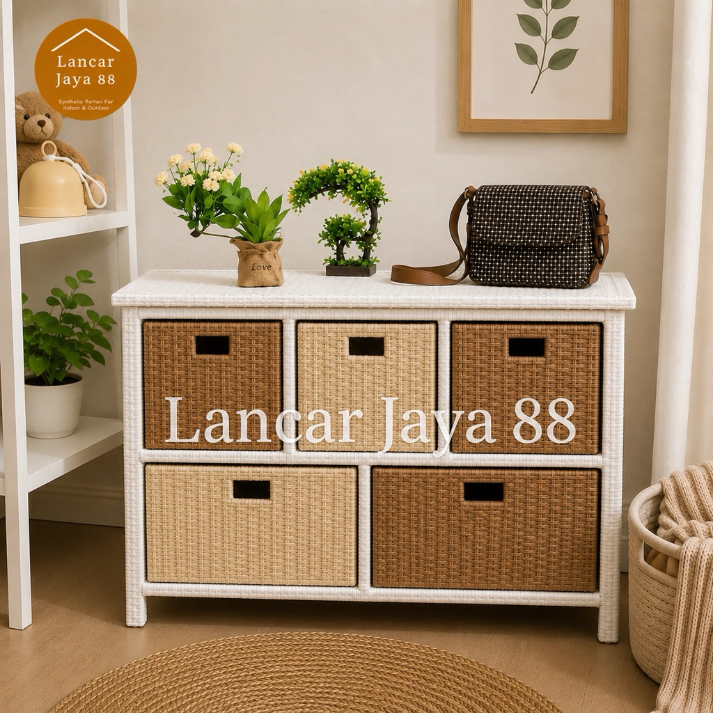 Jual Lemari Laci Rotan Sintetis Laci 5 | Shopee Indonesia