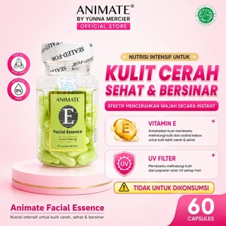 [1 BOTOL] Animate Facial Essence isi 60 Pcs | Serum Wajah Animate Vitamin E | Mencerahkan Kulit Wajah Kusam | Essence Wajah Mencerahkan dan Glowing