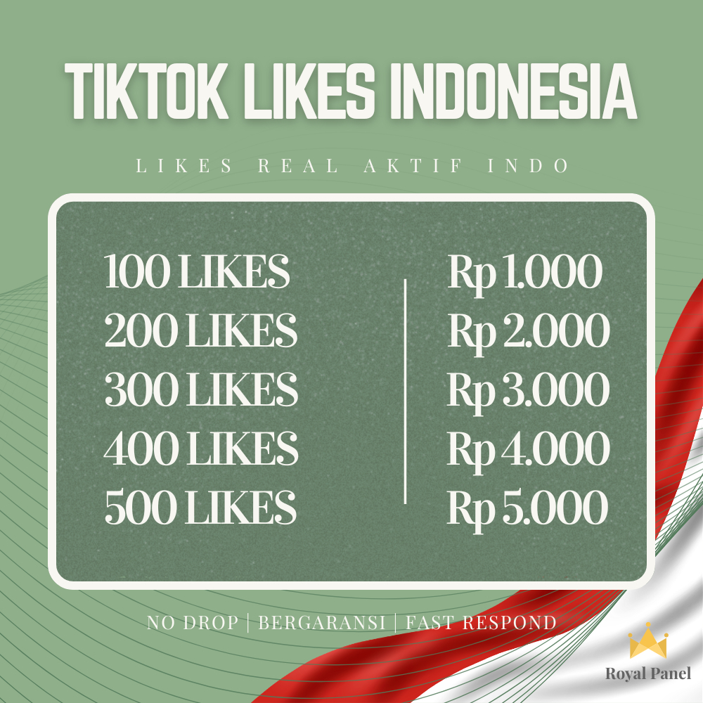 Jual Tiktok Like Indonesia NON DROP Likes Suka - HIGH QUALITY PREMIUM ...