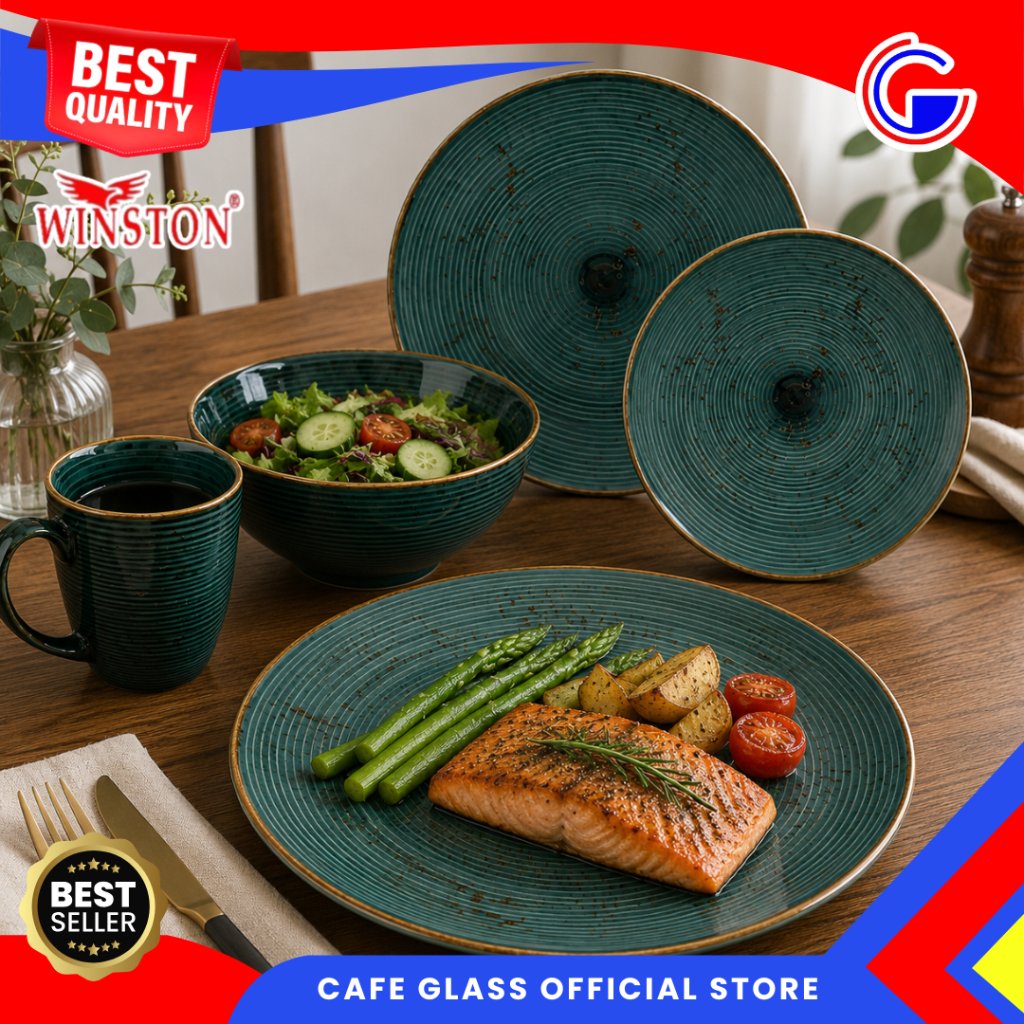 Dinner Set Keramik - Emerald Japanese Ceramic Tableware - Piring Keramik Aesthetic Winston