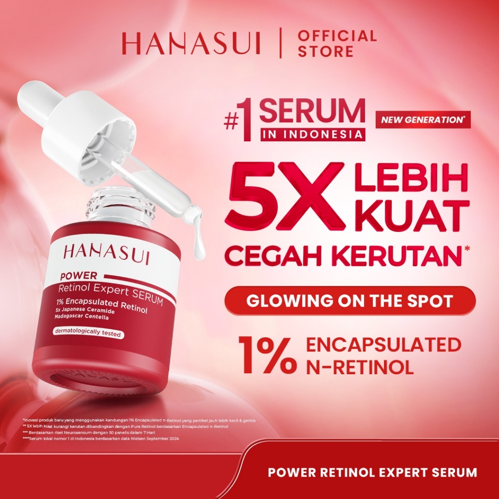 [TERLARIS] HANASUI Power Retinol Expert Serum 20ml - Cegah Kerutan Garis Halus Anti Aging Kencangkan & Haluskan Tekstur Kulit Serum Retinol Wajah Anti Penuaan Dini Skincare Malam Original BPOM Retinol Serum Firming Kulit Halus