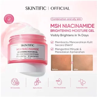 SKINTIFIC MSH Niacinamide Brightening Moisture Gel 30g Moisturizer Pencerah Wajah Flek Hitam Skin Barrier
