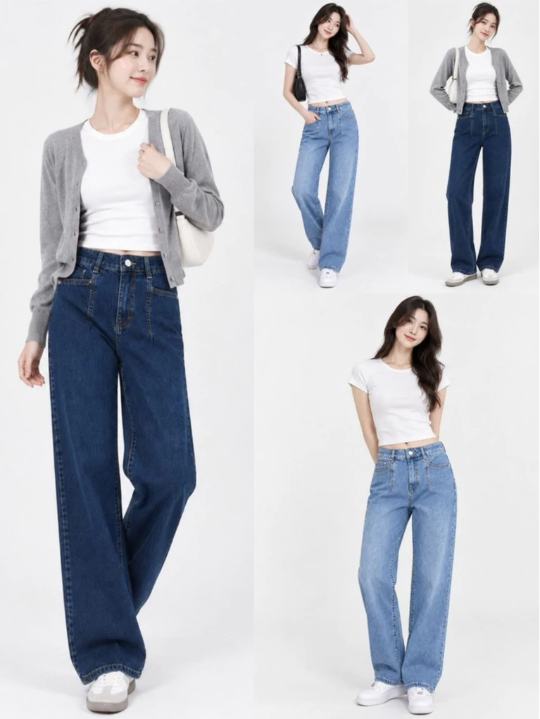 Celana Jins Wanita MSH Women's Denim Fit Straight Jeans - 3376