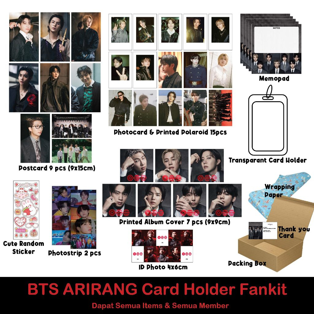 BTS tokopedia ホログラム トレカ 17 枚セット公式 Jual BTS Fankit - dapat semua items - BTS Photocard & Card Holder