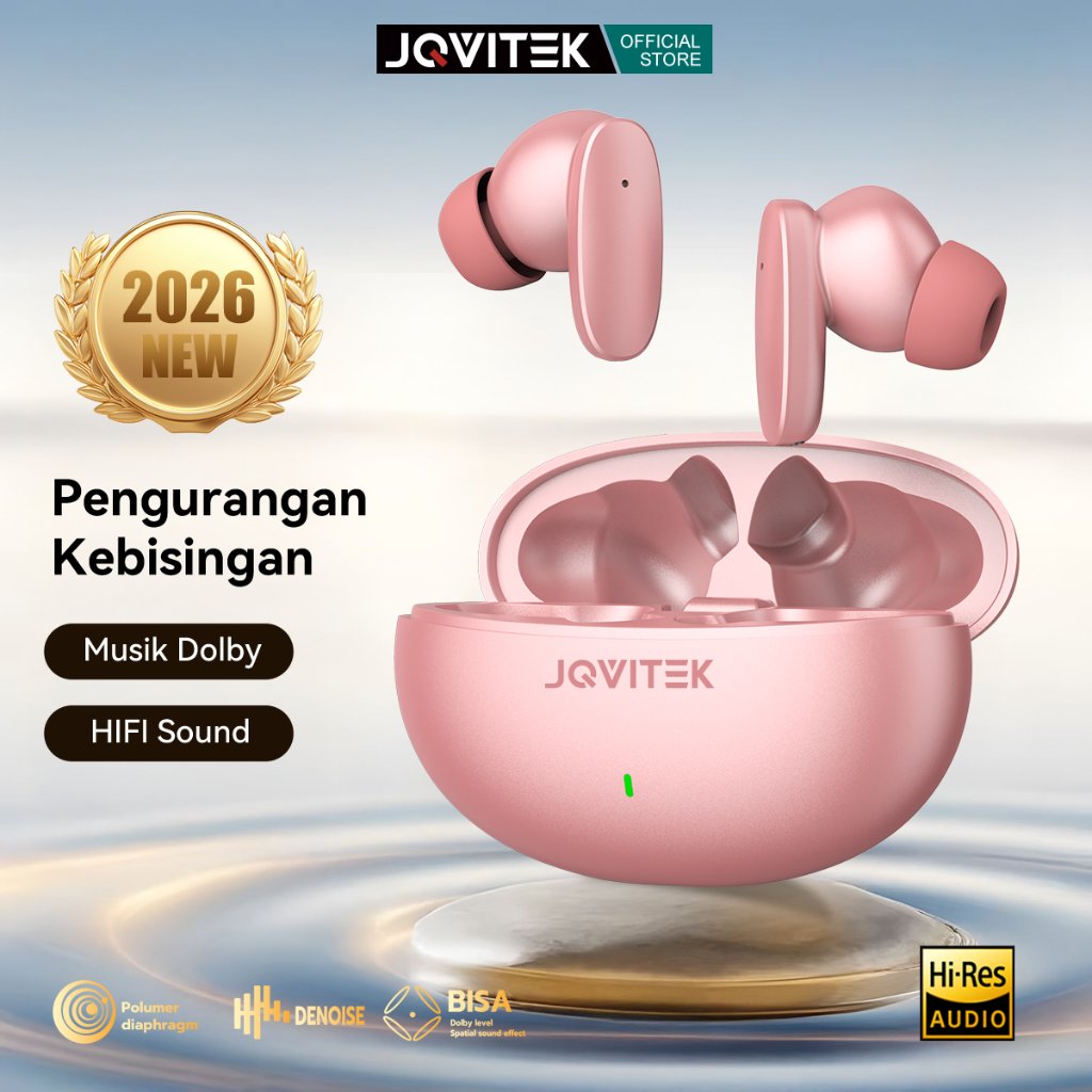 Jqvitek ENC Headset Wireless Earphone Bluetooth Gaming TWS Anti Delay Low Latency 5.3 IPX5 Waterproof Latensi Rendah 60ms Original EP51C