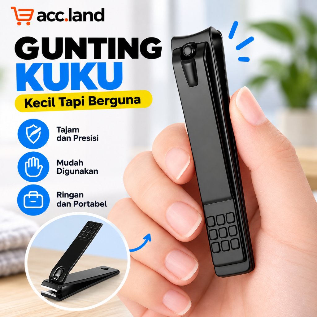 Gunting Kuku Jumbo Hitam 8CM | Black Besar Jumbo Stainless Manicure Pedicure 8CM
