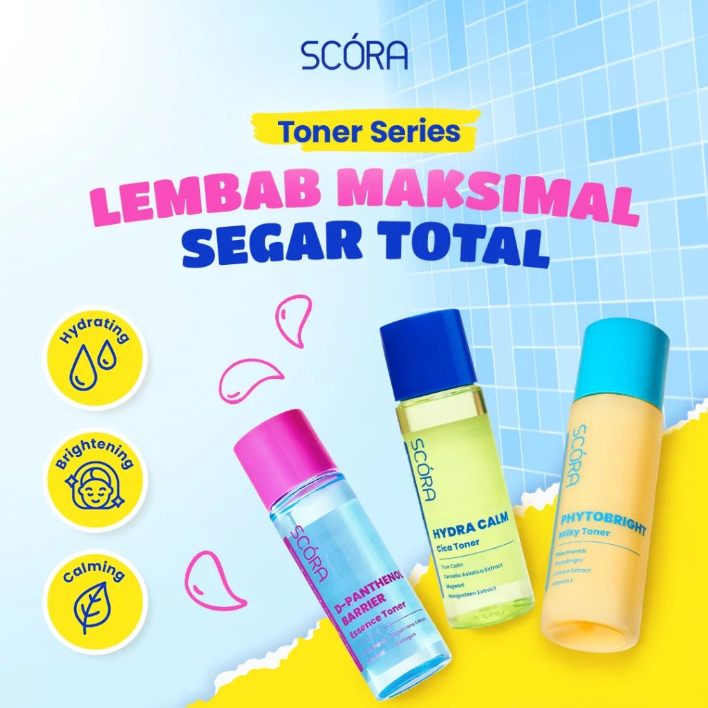 SCORA Toner Series 80ml - Hydra Calm Cica Toner, Phytobright Milky Toner, D–Panthenol Barrier Essence