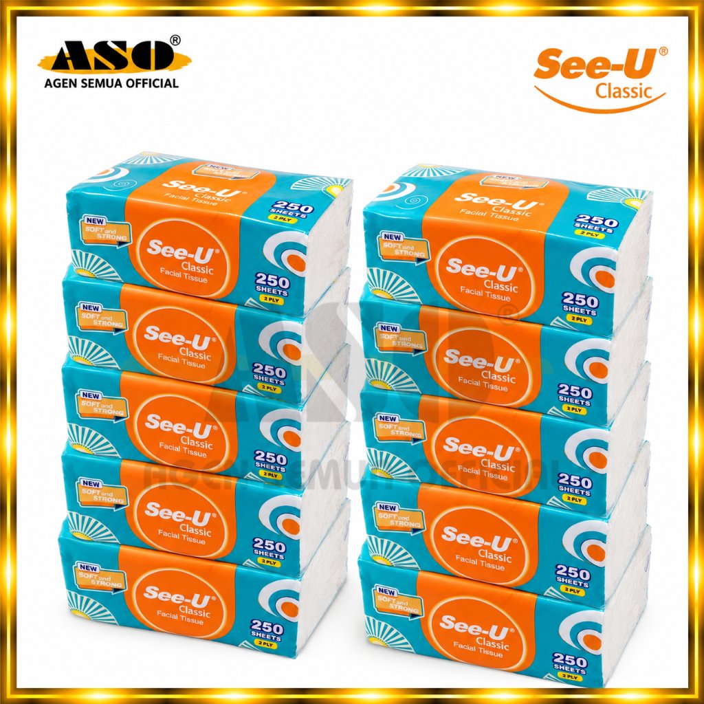 Jual [ PAKET ISI 10 ] TISU tissue NEW SEE U 250 sheet 2Ply SOFT ...