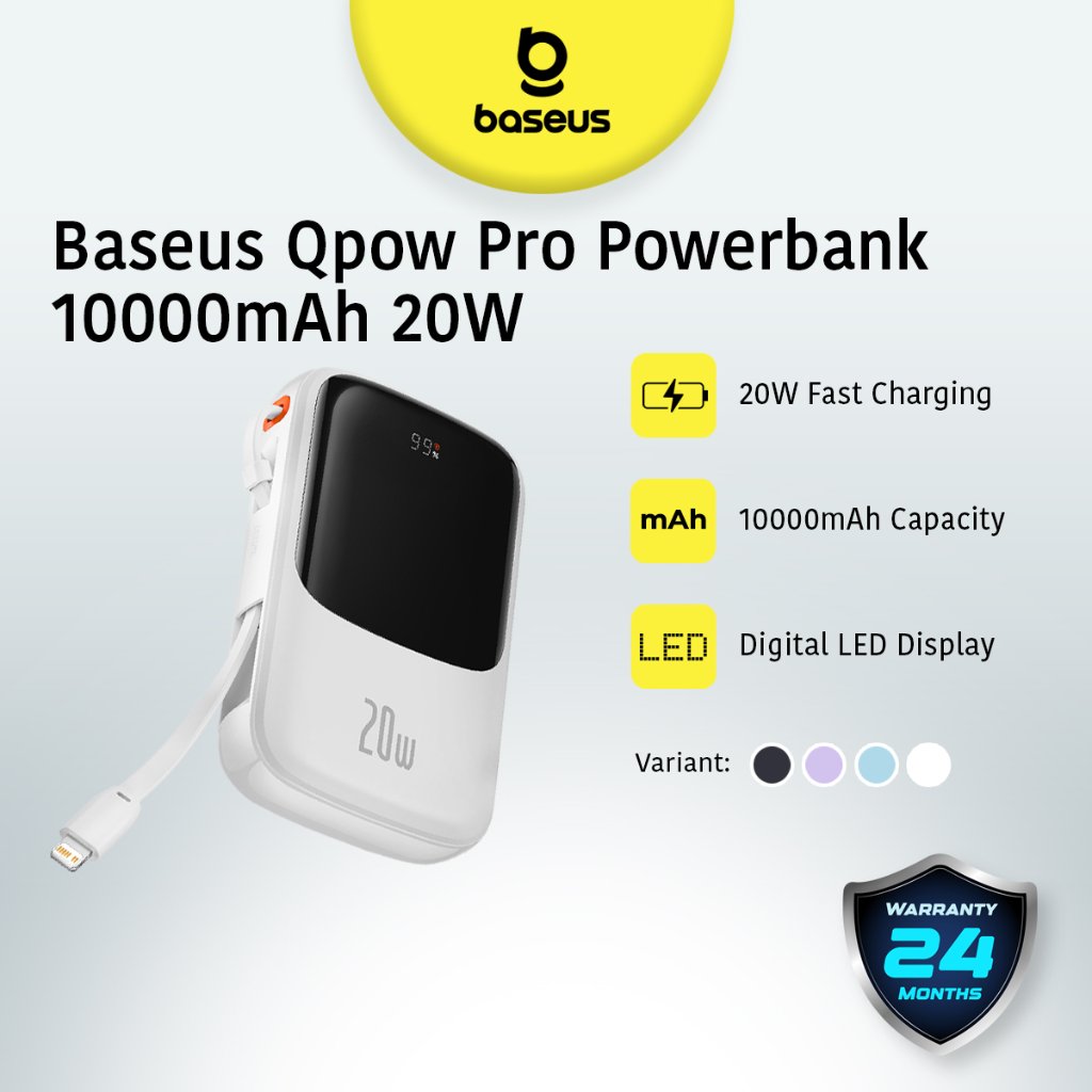 Baseus Qpow Pro Powerbank Digital Display 10000mAh Lightning Output