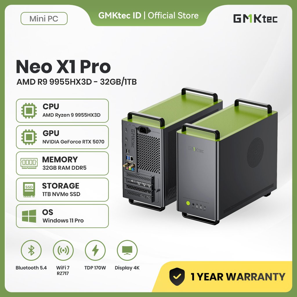 Jual MINI PC Gaming GMKTec NEO X1 PRO AMD Ryzen 9 9955HX3D 32GB DDR5 ...