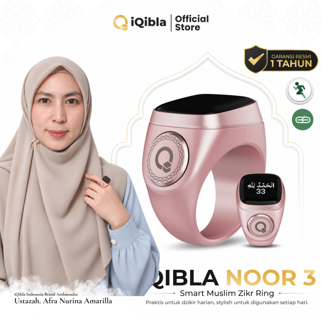 Jual iQibla Zikr Ring Noor 3 N03 - Pink | Smart Tasbih Digital Hitung ...
