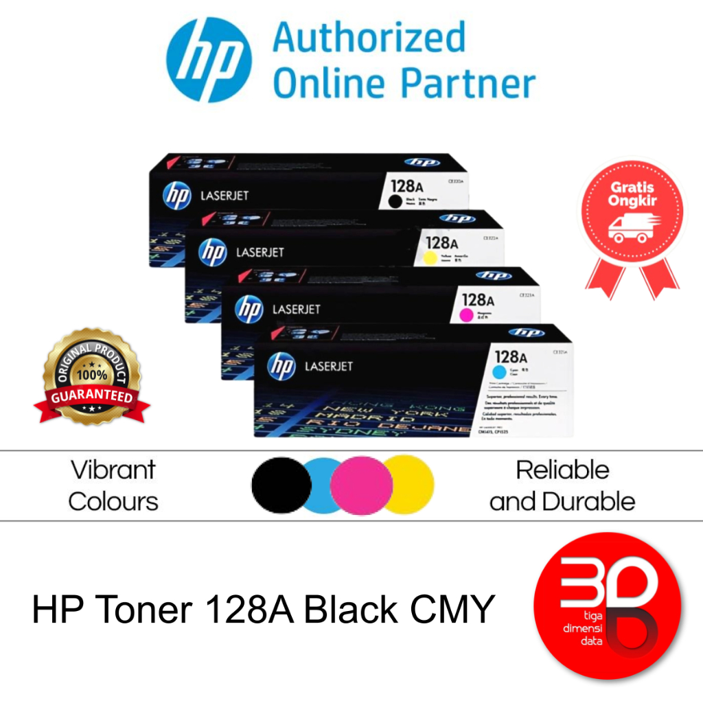 HP Toner 128A Printer Laserjet Black Cyan Magenta Yellow Original [CE320A CE321A CE322A CE323A]
