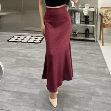 Jasmine Rok Satin Silk Premium Rok A Line Mermaid Satin Long Skirt Rok Panjang Wanita