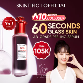 SKINTIFIC -  12% Acid Peeling Solution Glowing Serum 30ml | Eksfoliasi Wajah  Exfoliasi Exfoliating Serum Essence Penghalusan Kulit  Mengangkat Sel Kulit Mati Membersihkan Anti Acne Mencerahkan Jerawat Mengencangkan Kulit Glass Skin