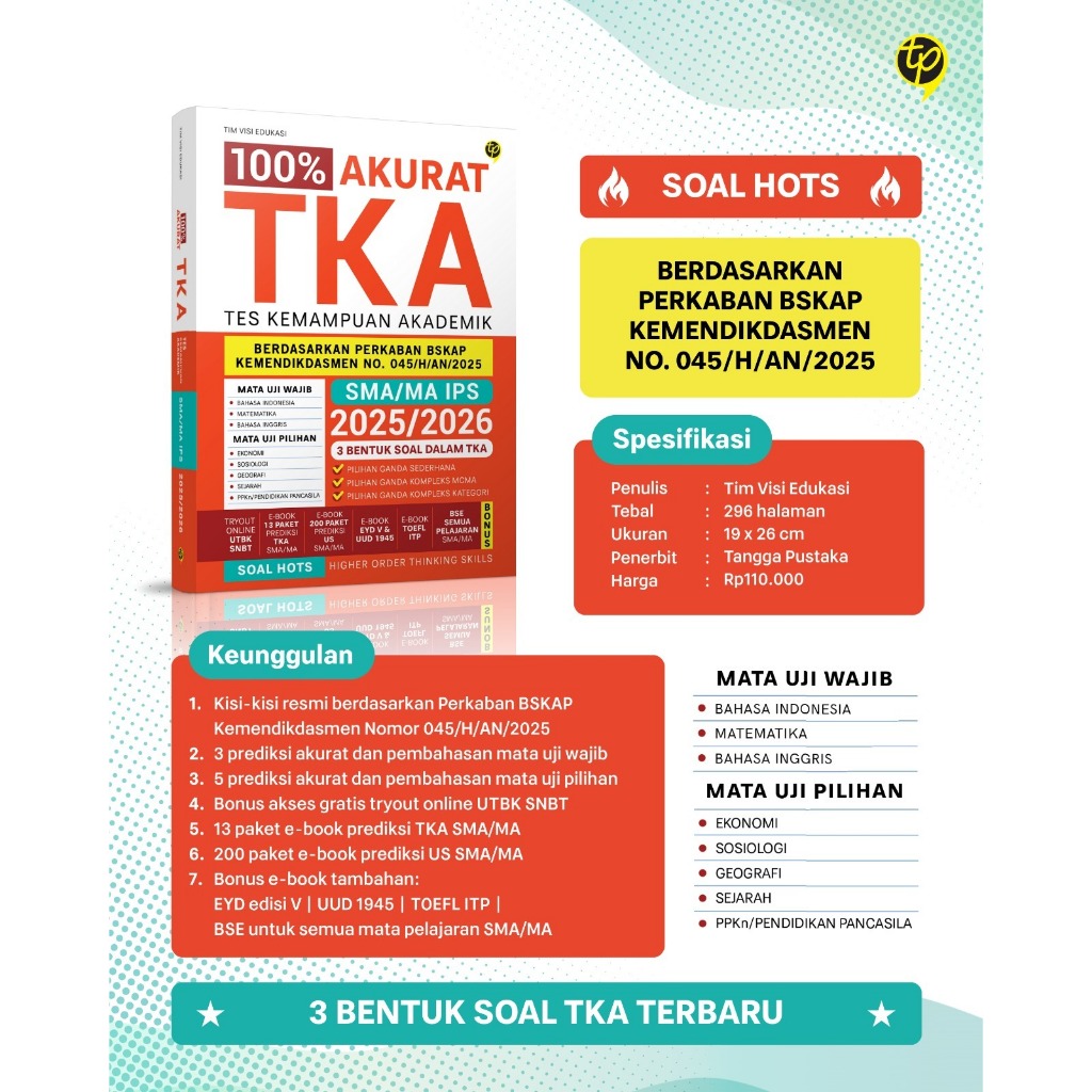 Jual [ READY STOK ] 100% AKURAT TKA IPA / IPS 2025/2026 SMA / MA / TKA ...