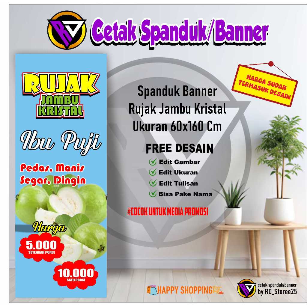 Jual Spanduk Banner RUJAK JAMBU KRISTAL Ukuran 60x160 cm | Shopee Indonesia