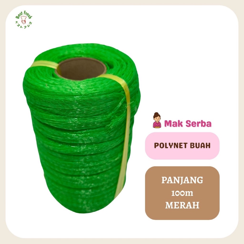Jual BEST FRESH Polynet Buah Roll 100m Hijau / Jaring Buah / Polynet ...
