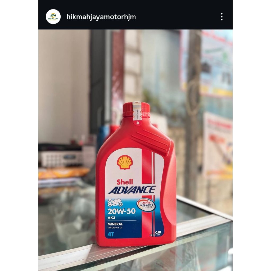 Jual Oli Shell Advance AX3 4T 20W-50 0.8L Original | Shopee Indonesia