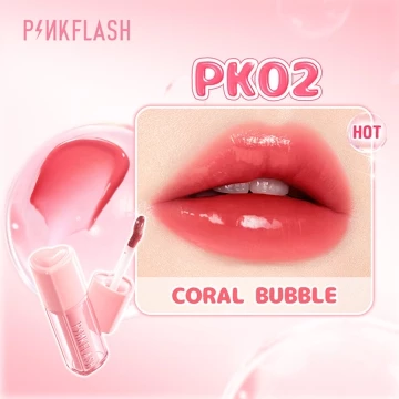 PINKFLASH Transferproof Bubble Lip Tint Glowy Lips Long Lasting Tahan Lama Waterproof