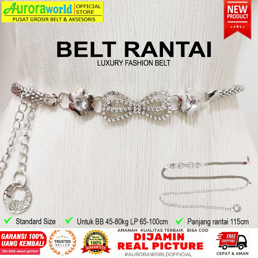 Jual Auroraworld belt rantai sabuk rantai ikat pinggang untuk gamis ...