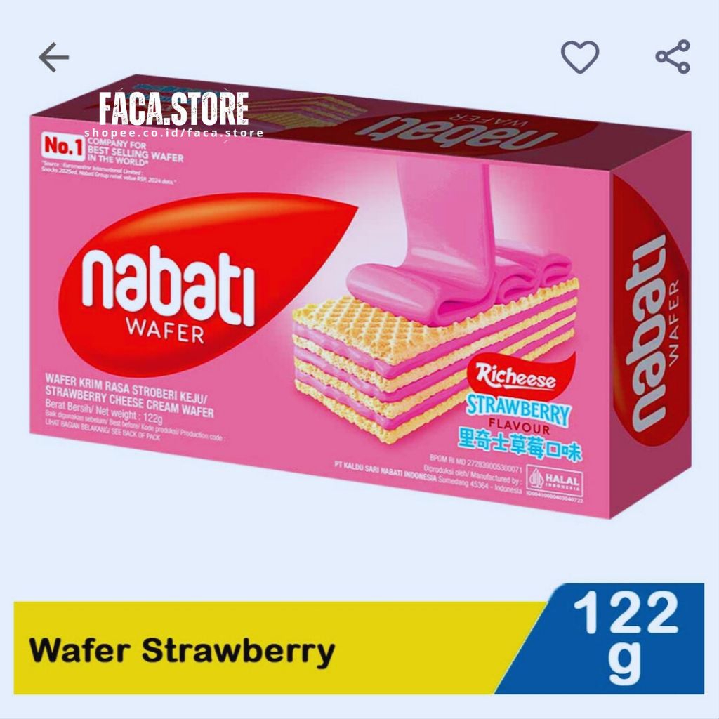 Jual Nabati Richeese Wafer strawberry 122gr box | Shopee Indonesia