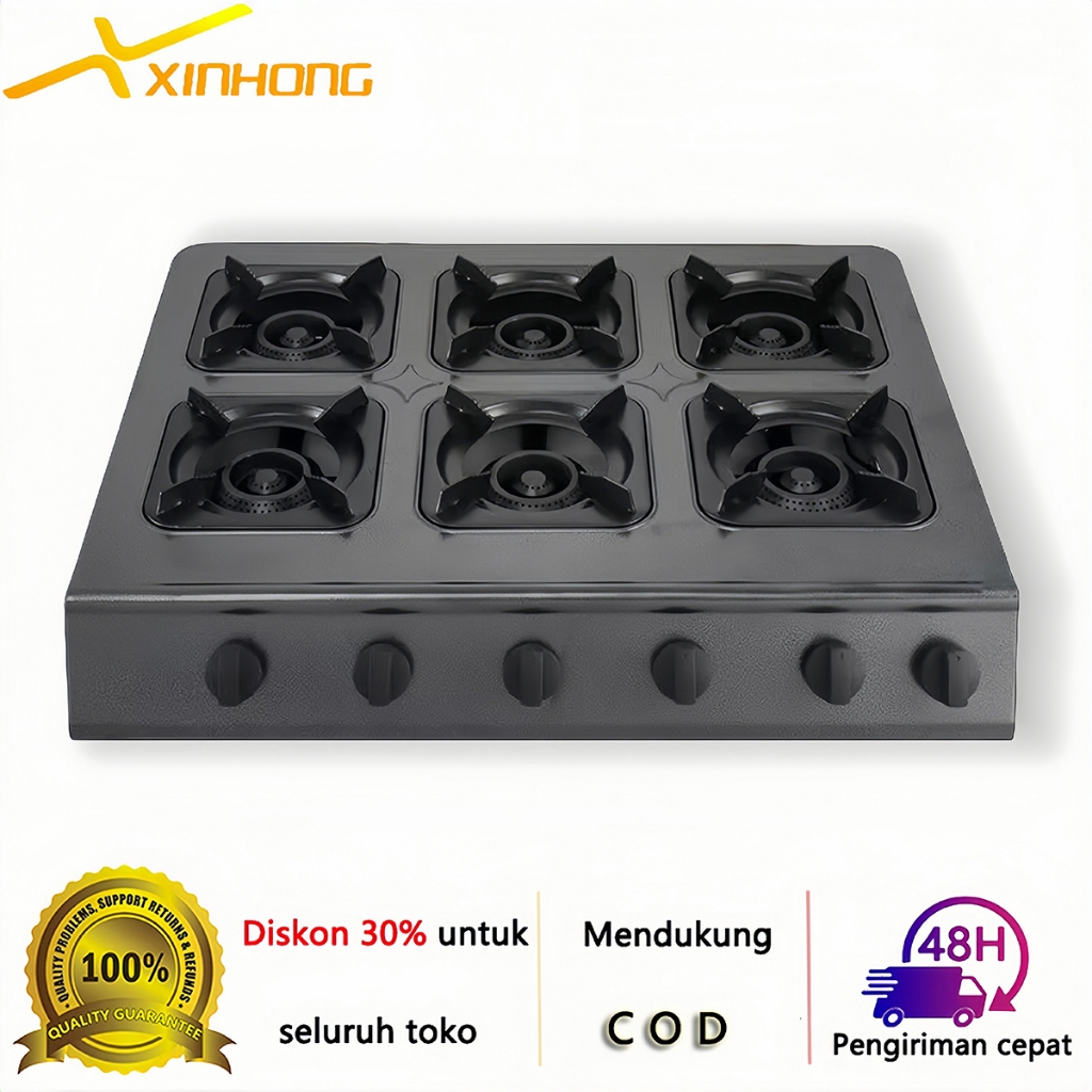 Xinhong Komersial Stainless steel 4/6/8burner gas stove kompor Surabi/Martabak Pembakar sarang lebah