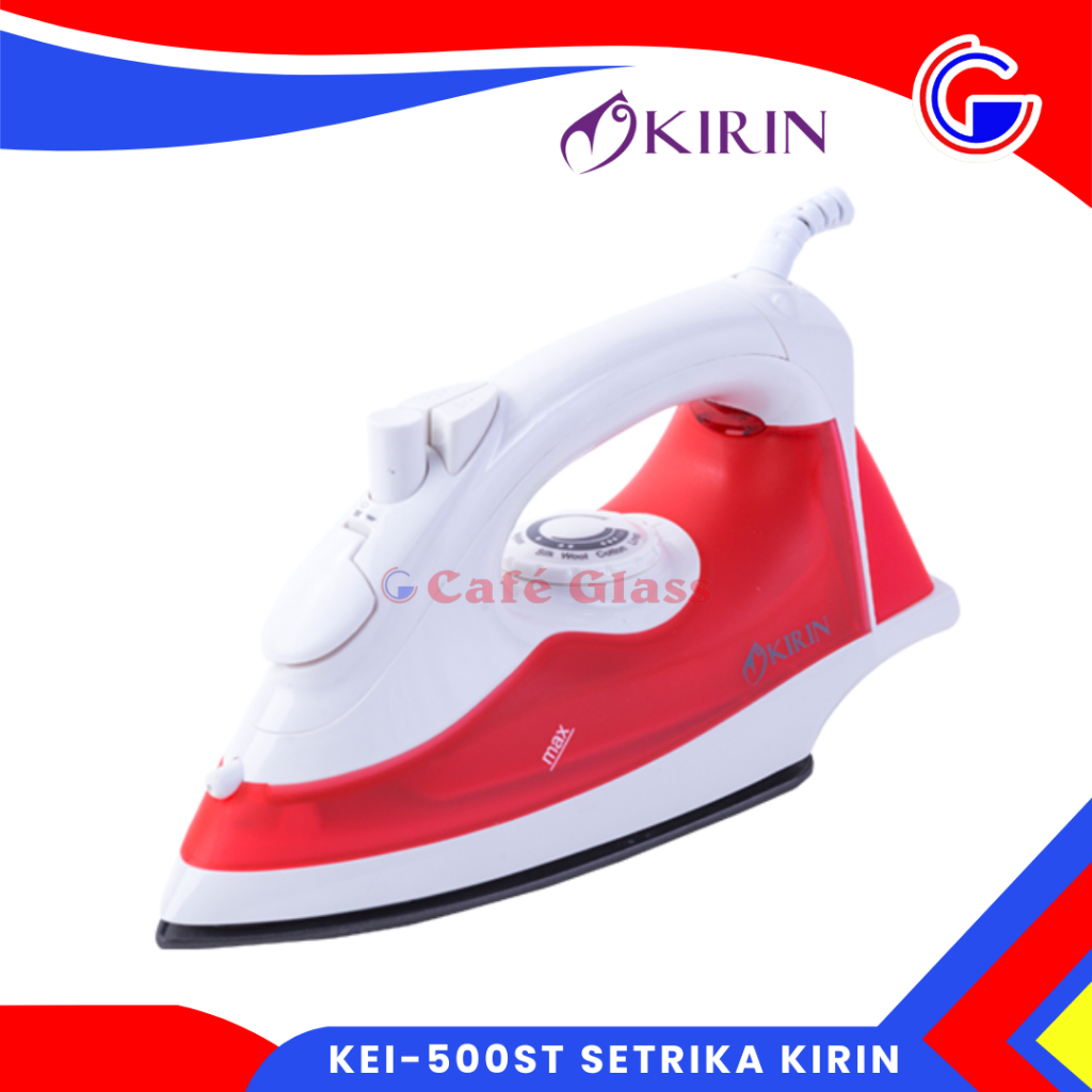 Kirin Setrika Uap Kei-500St I Iron 300Ml I Setrika Listrik Anti Lengket Hemat Daya