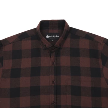 ALJOSA Kemeja Flannel Pria Lengan Panjang Hem Flanel Baju Cowok Motif Kotak Premium
