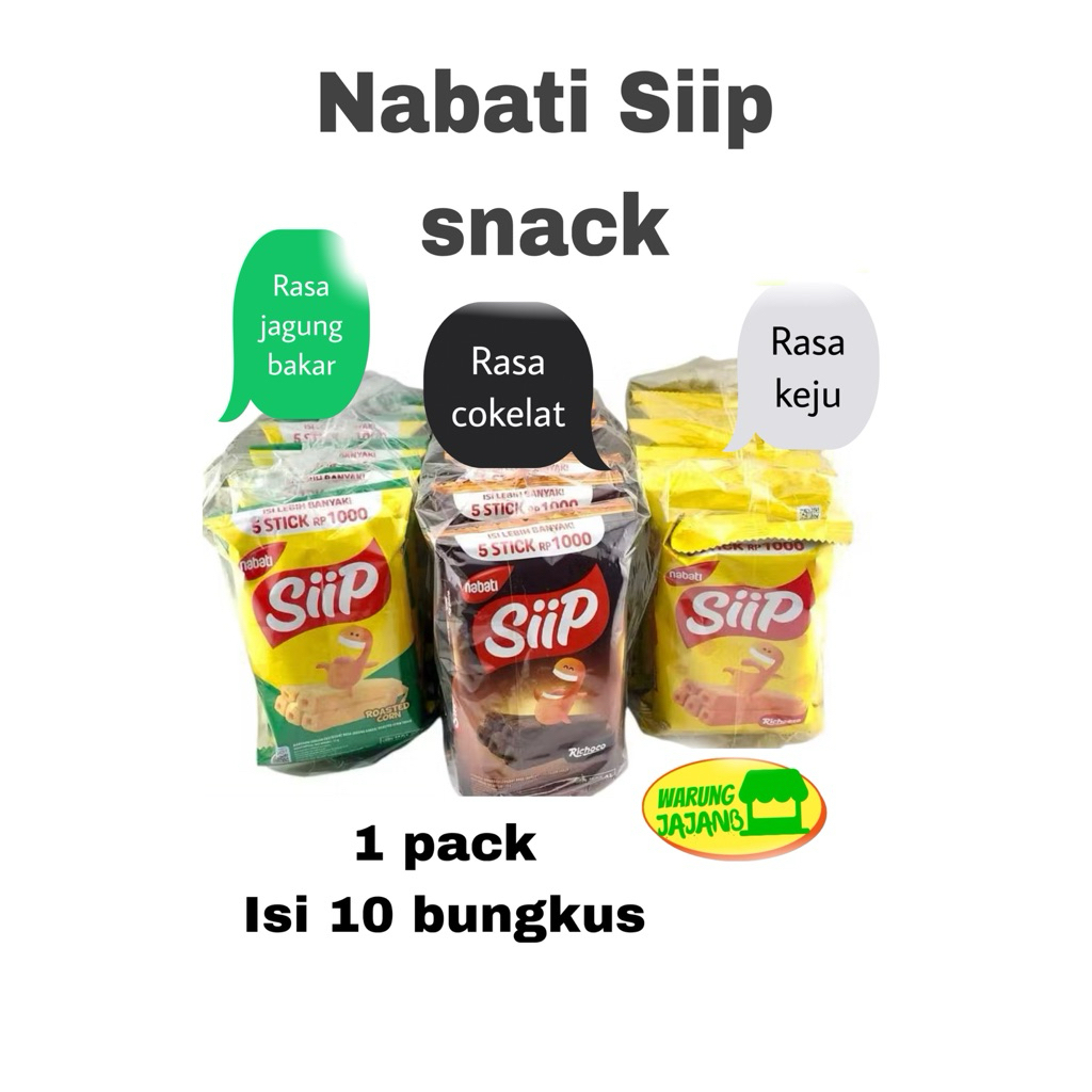 Jual NABATI Siip RENCENG 1 pack isi 10 bungkus x 12gr Varian Rasa ...