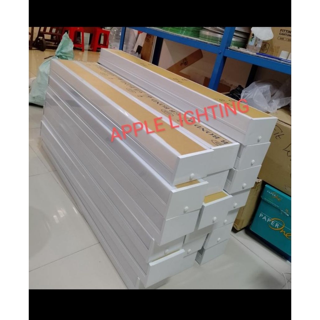 Jual KAP LAMPU GMS 2X36 KOMPLIT BATRE EMERGENCY N LED PHILIPS 16W 120CM ...