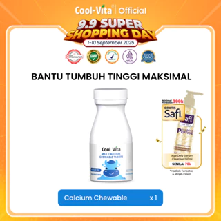 Coolvita Calcium Chewable 1 Botol isi 30 - Tablet Kunyah Suplemen Kalsium dengan Susu New Zealand Original & BPOM untuk Kesehatan Tulang, Otot & Gigi