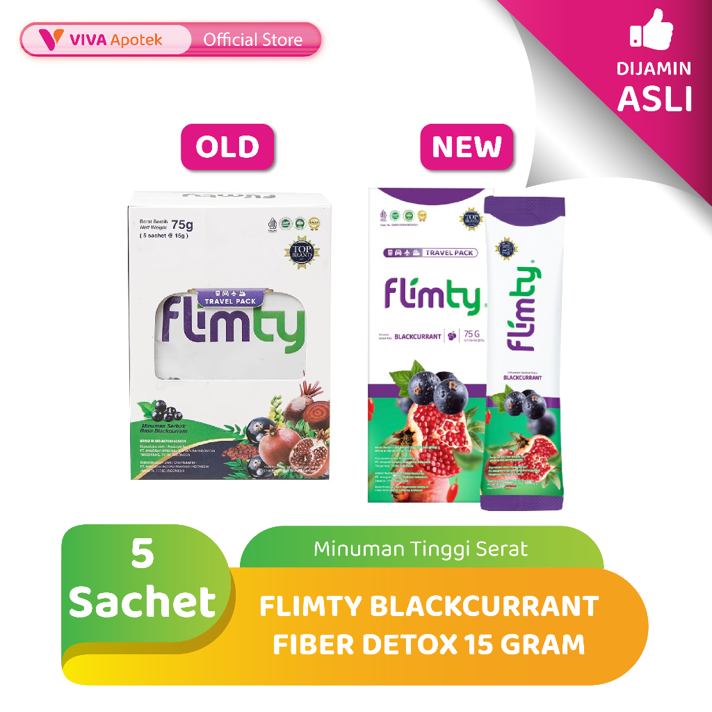 Jual Flimty Blackcurrant Fiber Detox 15 Gram (5 Sachet) | Shopee Indonesia