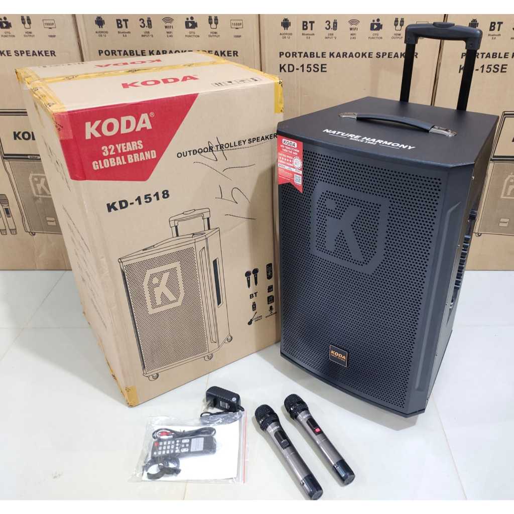 Jual KODA KD1518 KD 1518 speaker portable bluetooth trolley 15