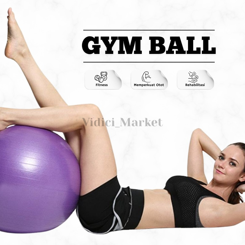 Gym Ball fitness 55 cm, 65 cm, & 75 cm / Bola Gym / Bola yoga alat olahraga