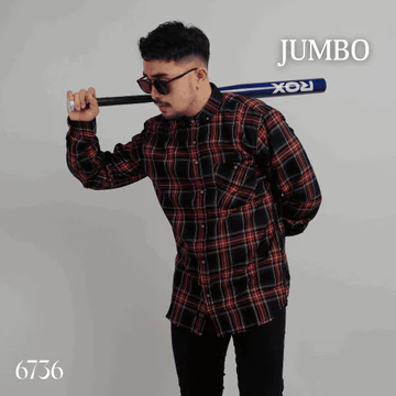 DGM Kemeja Pria Flanel Jumbo Lengan Pendek Premium 049