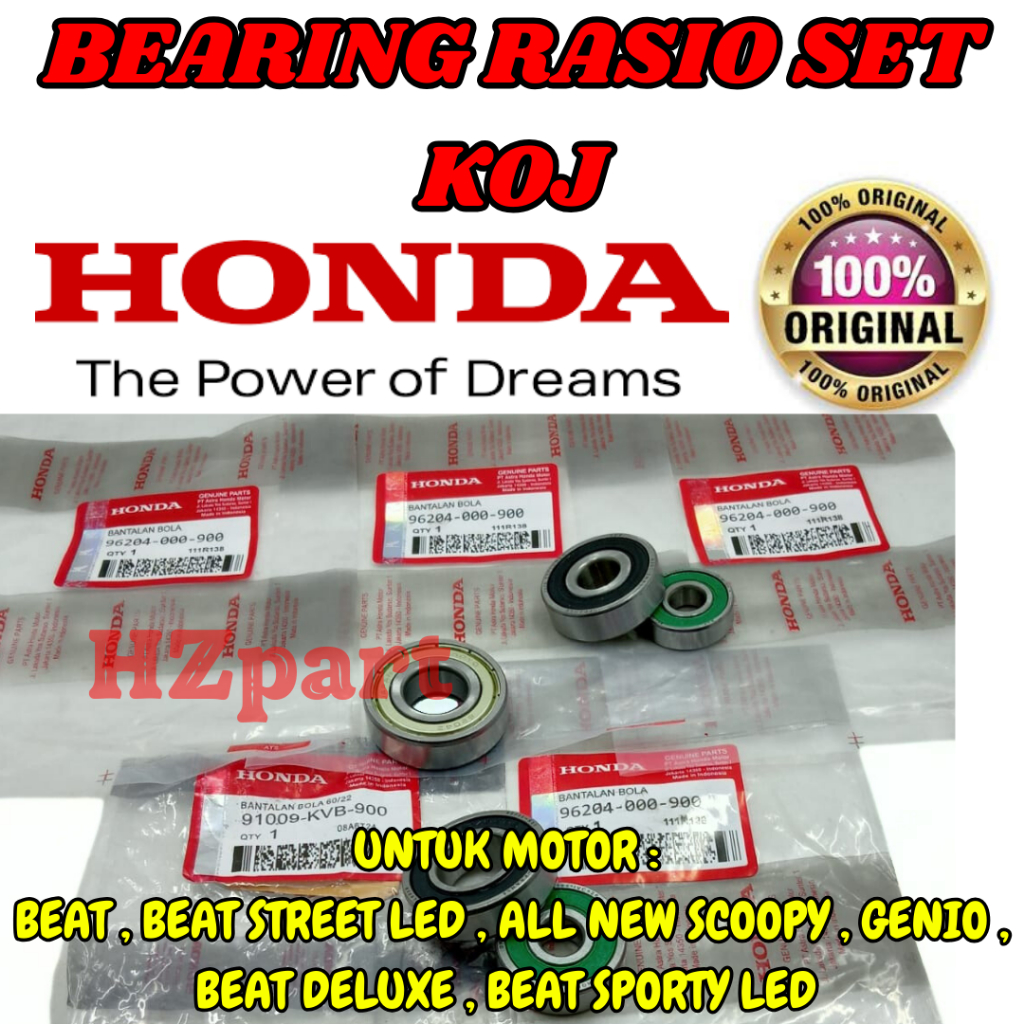 Jual BEARING RASIO SET KOJ ASLI ORIGINAL HONDA ALL NEW SCOOPY/GENIO ...