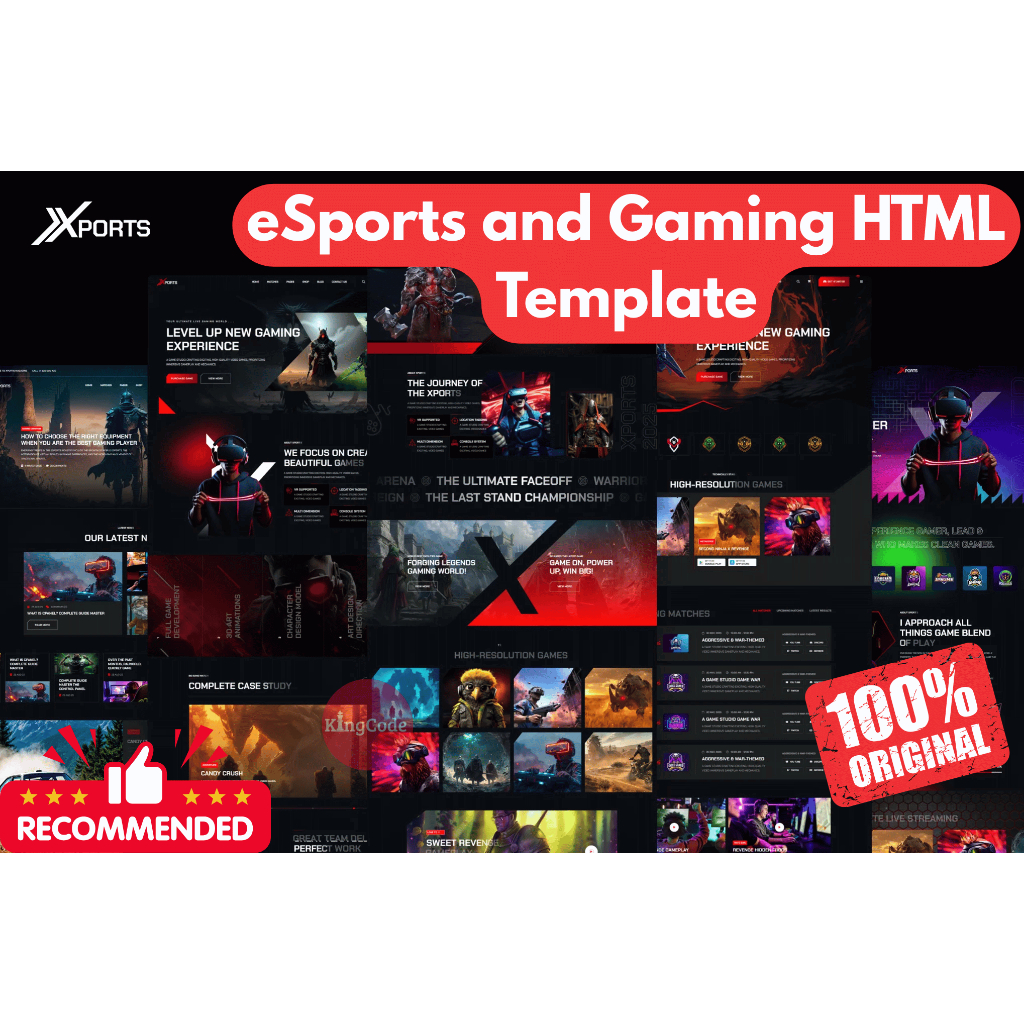 Template HTML Website Gaming & eSports | Full Dokumentasi | Versi Terbaru