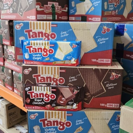 Jual ED 02.27 CTN 24*100GR - WAFER TANGO ISI 24PCS RASA VANILA COKLAT ...
