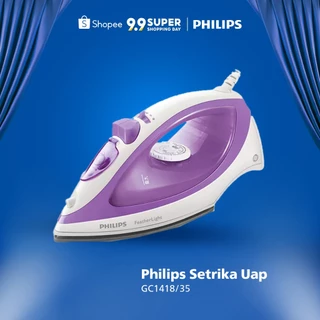 Philips Setrika Uap GC1418/35 Ungu - Setrika Uap Optimal, Tapak Non-Stick, Setrika Uap