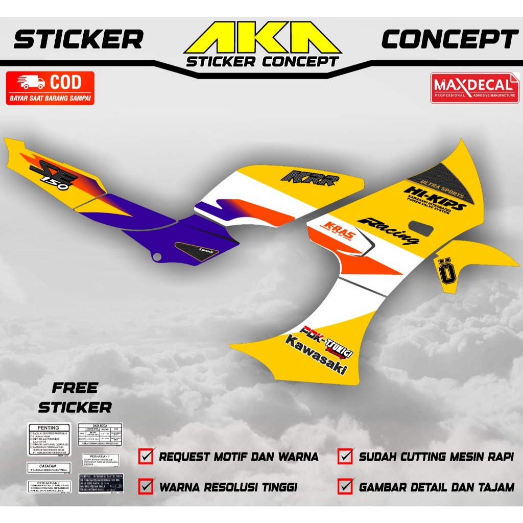 Jual sticker striping Kawasaki Ninja KRR SSR SE transparan maxdecal ...