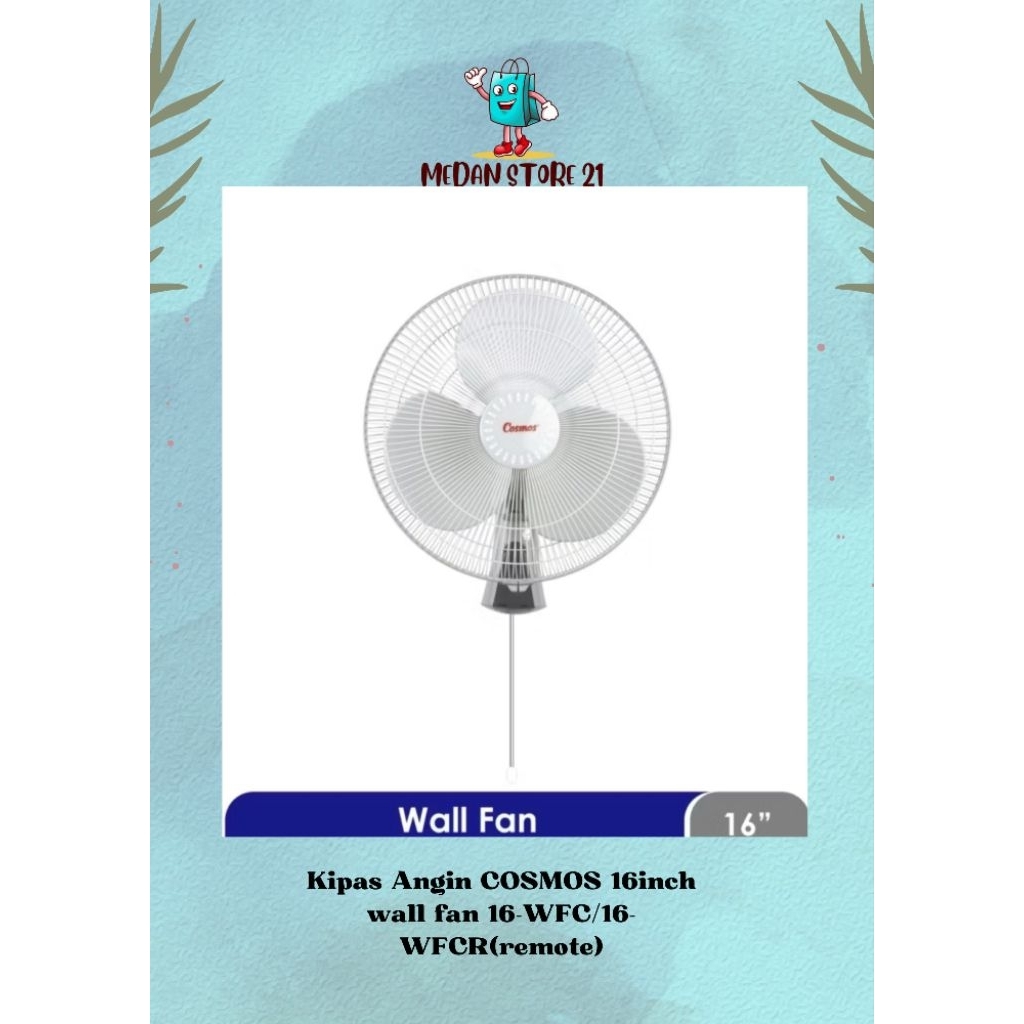 Jual Kipas Angin COSMOS 16inch wall fan 16-WFC/16-WFCR(remote) | Shopee ...