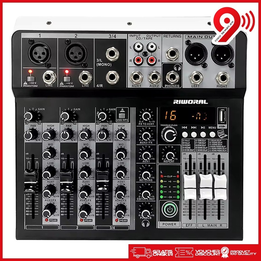 Jual Mixer UX04-BT MICROVERB 4 crossover 4 frequency subwoofer ...