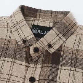 ALJOSA Kemeja Flanel Pria Lengan Panjang Hem Flannel Baju Cowok Motif Kotak Premium