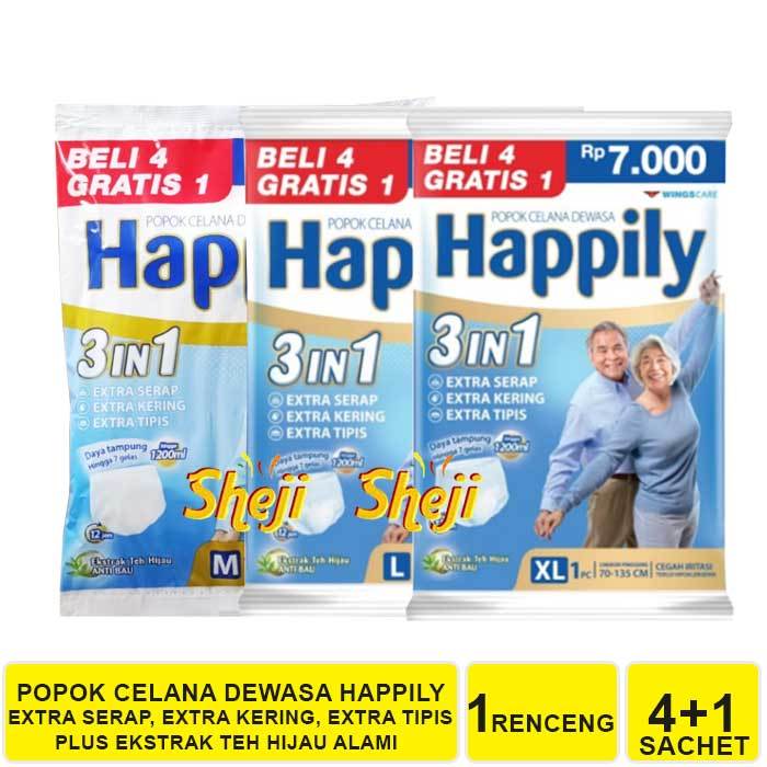 Jual 1 RENCENG ISI 4+1 SACHET POPOK DEWASA CELANA HAPPILY / HAPPILY ...