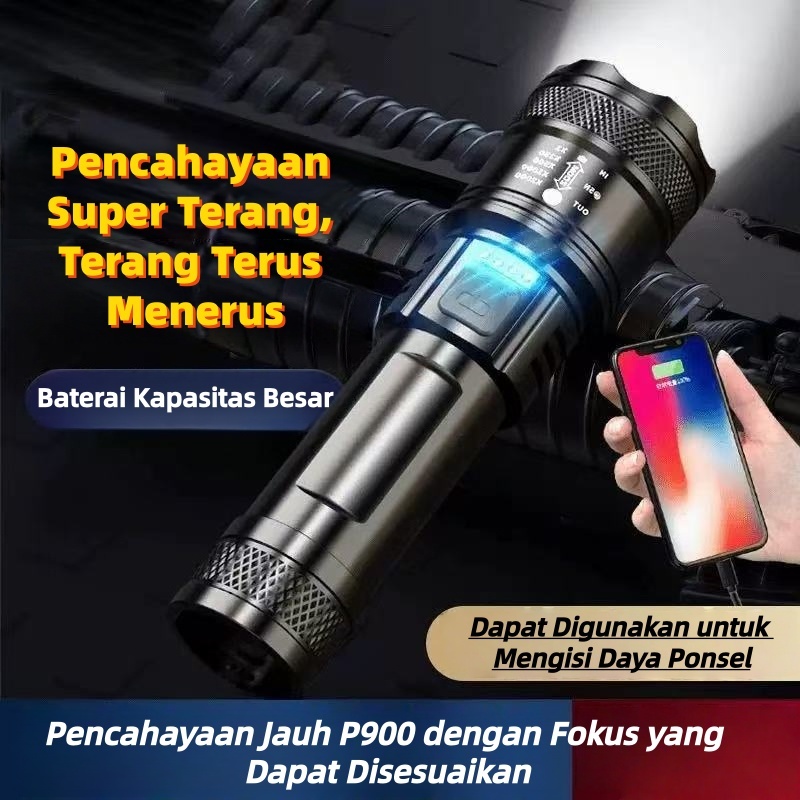 Jual LED Senter Senter LED Super Terang dengan Zoom, Pengisian USB ...