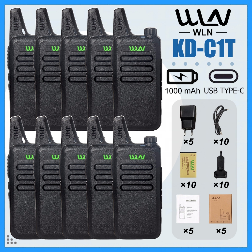 Jual HT WLN C1T Walkie Talkie 10 PCS Full Set UHF Two Way Radio 1000 ...