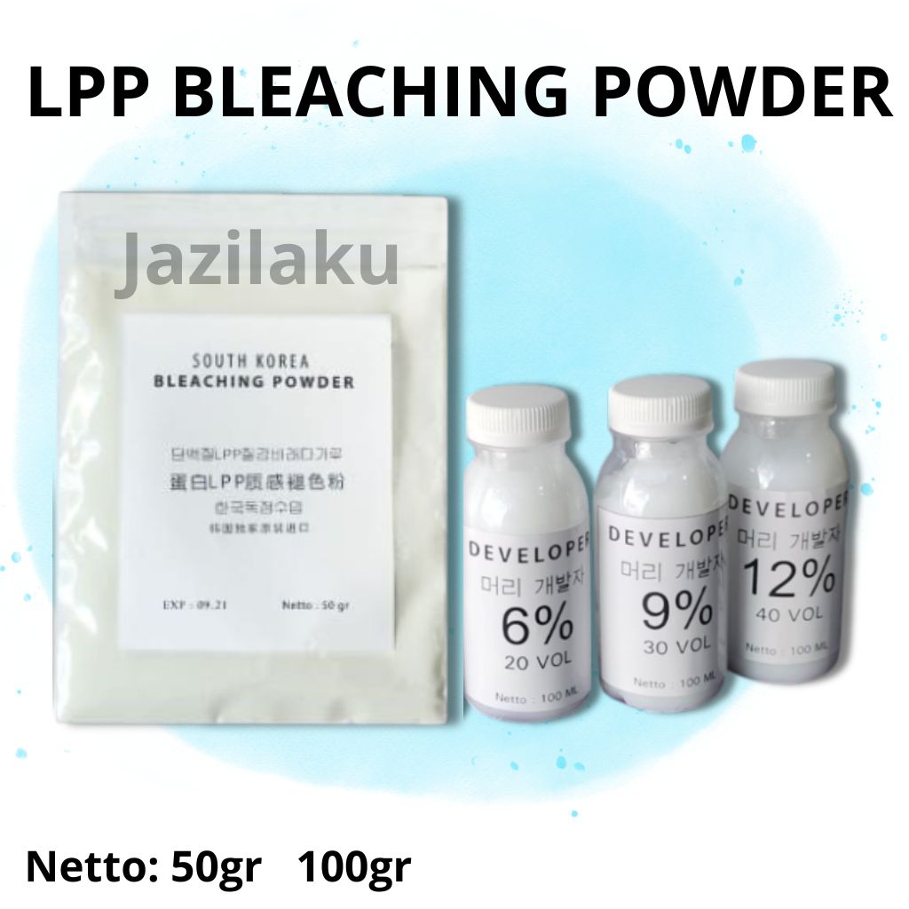 Jual Bleaching Rambut Korea LPP level 9 + Developer kemasan 50gr dan ...